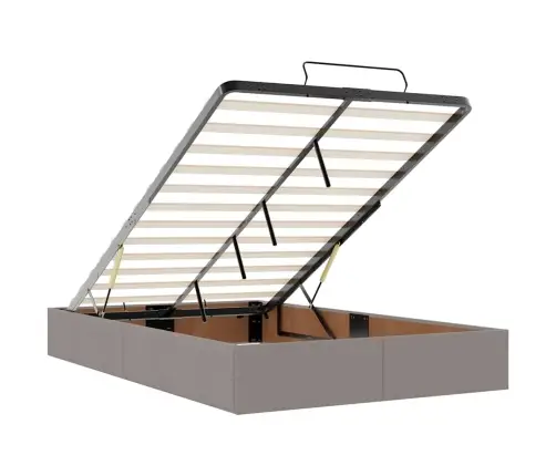 Osmanų Lovos Rėmas Su Čiužiniu, Taupe, 120X200cm Audinys