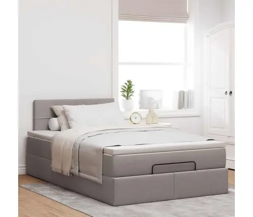 Osmanų Lovos Rėmas Su Čiužiniu, Taupe, 120X200cm Audinys