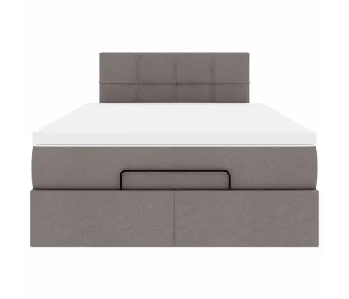 Osmanų Lovos Rėmas Su Čiužiniu, Taupe, 120X200cm Audinys