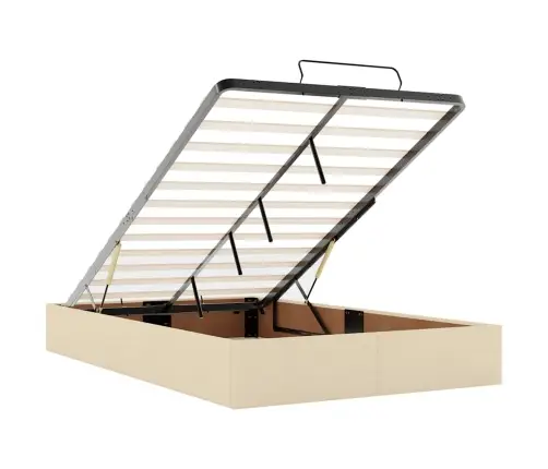 Osmaņu Gultas Rāmis Ar Matrača Krēmkrāsas 120X200 Cm Audums Vidaxl