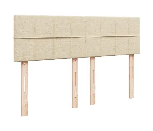 Osmaņu Gulta Ar Matraci & Leds, Krēmkrāsas, 140X190 Cm, Audums Vidaxl