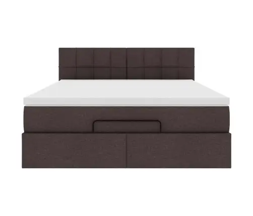 Osmaņu Gultas Rāmis Ar Matrača Tumši Pelēks 140X200Cm Audums Vidaxl