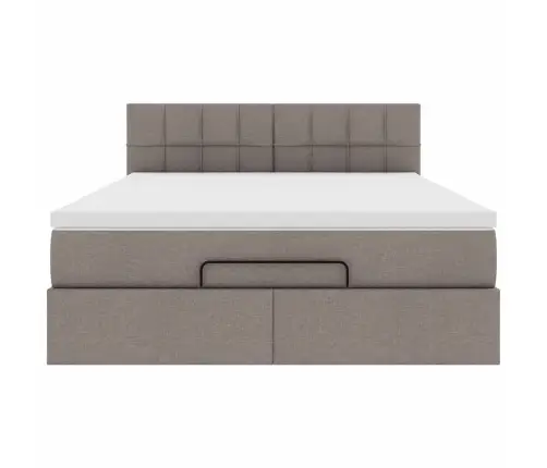 Osmanų Lova Su Čiužiniu Ir Led Lemputėmis Taupe 140X200 Cm