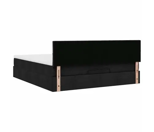 Osmaņu Gultas Rāmis Ar Matrača Melns 160X200Cm Audums Vidaxl