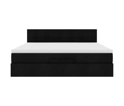 Osmaņu Gultas Rāmis Ar Matrača Melns 160X200Cm Audums Vidaxl