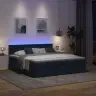 Osmaņu Gultas Rāmis Ar Matrača Zils 160X200Cm Audums Vidaxl