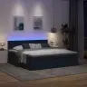 Osmaņu Gulta Ar Matraci & Leds, Zils, 180X200Cm, Audums Vidaxl