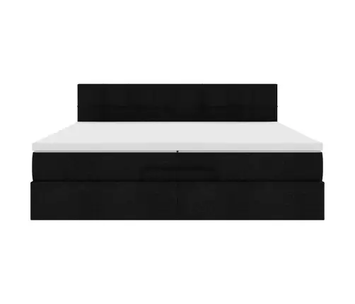 Osmanų Lovos Rėmas Su Čiužiniais, Juodas, 200X200cm Audinys