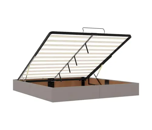 Osmaņu Gultas Rāmis Ar Matračiem Pelēkbrūns 200X200Cm Audums Vidaxl