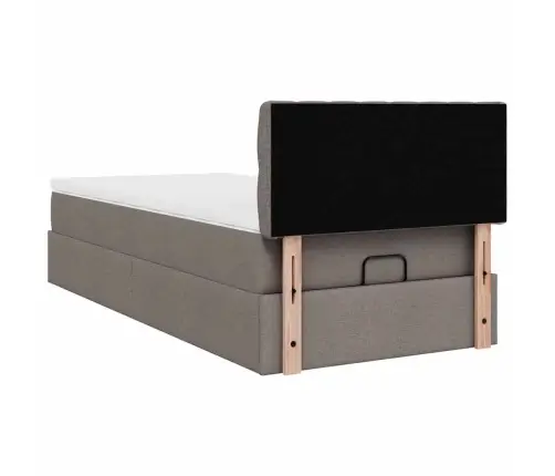 Osmanų Lovos Rėmas Su Čiužiniu, Taupe, 80X200cm Audinys