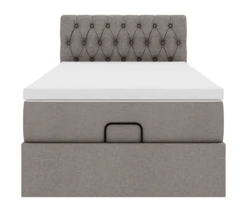 Osmanų Lovos Rėmas Su Čiužiniu, Taupe, 80X200cm Audinys