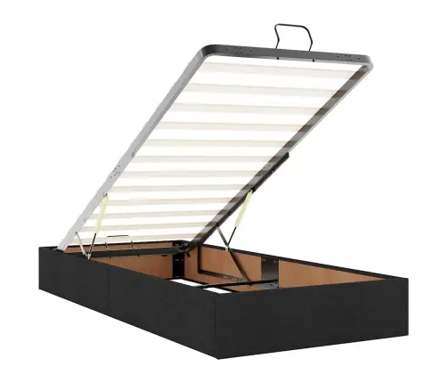 Osmaņu Gultas Rāmis Ar Matrača Melns 90X190 Cm Audums Vidaxl