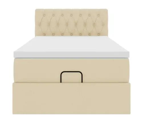 Osmaņu Gultas Rāmis Ar Matrača Krēma 90X190 Cm Audums Vidaxl