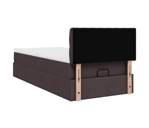 Osmaņu Gulta Ar Matraci&Leds, Tumši Brūns, 90X200 Cm, Audums Vidaxl