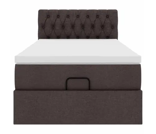 Osmaņu Gulta Ar Matraci&Leds, Tumši Brūns, 90X200 Cm, Audums Vidaxl