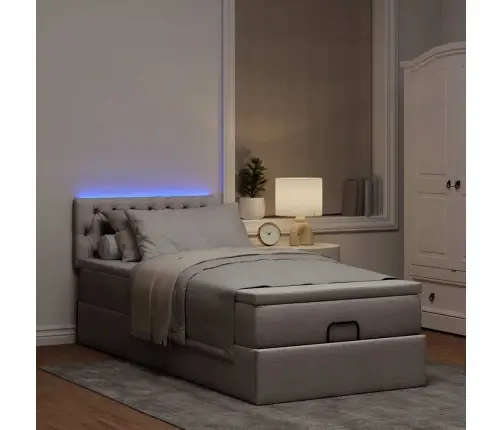 Osmaņu Gultas Rāmis Ar Matrača Pelēkbrūna 100X200 Cm Audums Vidaxl