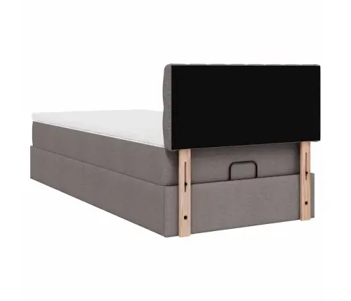 Osmaņu Gultas Rāmis Ar Matrača Pelēkbrūna 100X200 Cm Audums Vidaxl