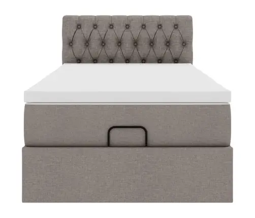 Osmaņu Gultas Rāmis Ar Matrača Pelēkbrūna 100X200 Cm Audums Vidaxl