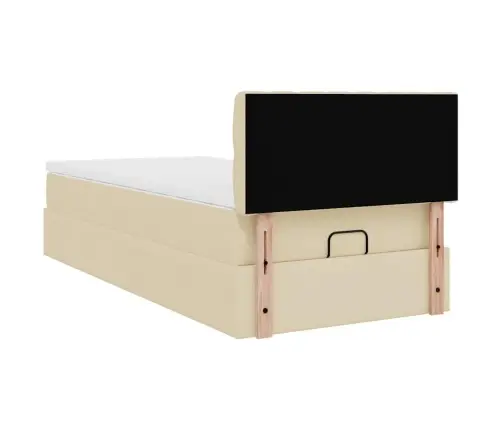 Osmaņu Gultas Rāmis Ar Matrača Krēma 100X200 Cm Audums Vidaxl