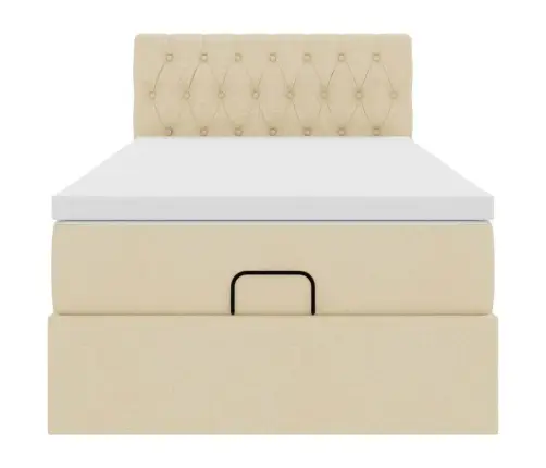 Osmaņu Gultas Rāmis Ar Matrača Krēma 100X200 Cm Audums Vidaxl