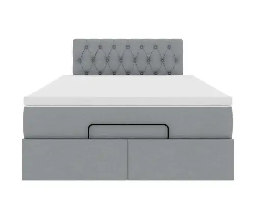 Osmanų Lova Su Čiužiniu, Pilkas, 120X190cm Audinys