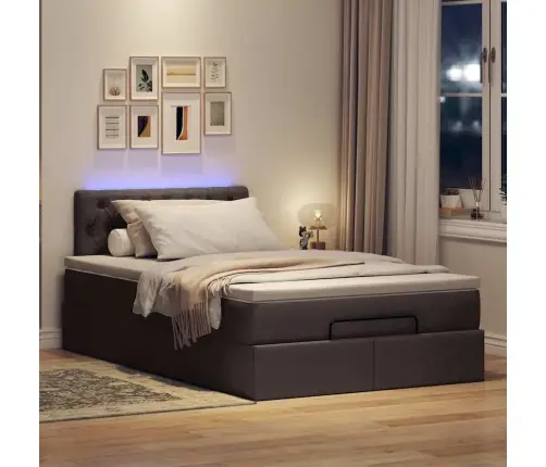 Osmaņu Gultas Rāmis Ar Matrača Tumši Pelēks 120X190 Cm Audums Vidaxl