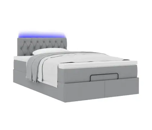 Osmanų Lova Su Čiužiniu, Pilkas, 120X200cm Audinys