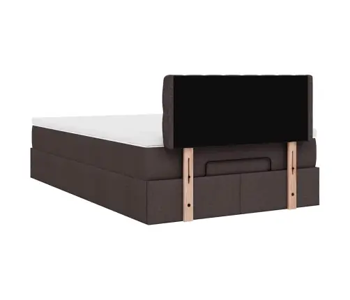 Osmaņu Gultas Rāmis Ar Matrača Tumši Brūns 120X200 Cm Audums Vidaxl