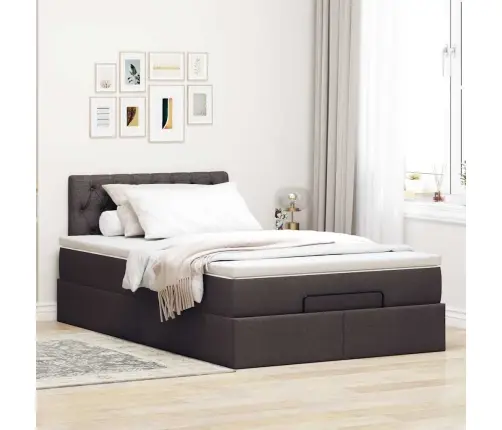 Osmaņu Gultas Rāmis Ar Matrača Tumši Brūns 120X200 Cm Audums Vidaxl