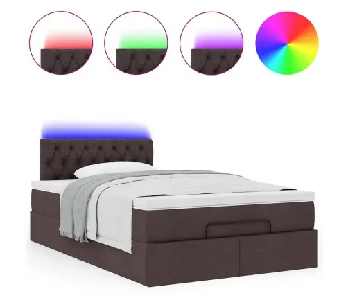 Osmaņu Gultas Rāmis Ar Matrača Tumši Brūns 120X200 Cm Audums Vidaxl