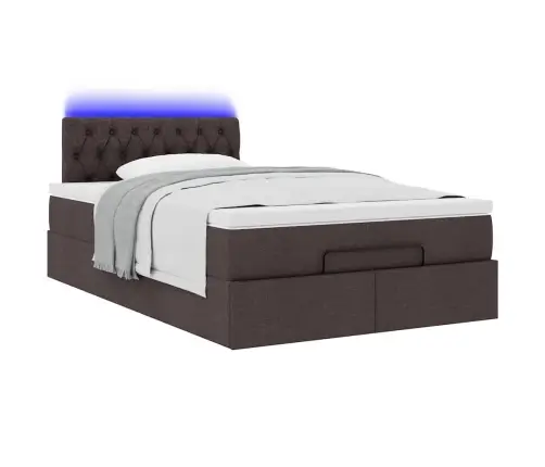 Osmaņu Gultas Rāmis Ar Matrača Tumši Brūns 120X200 Cm Audums Vidaxl