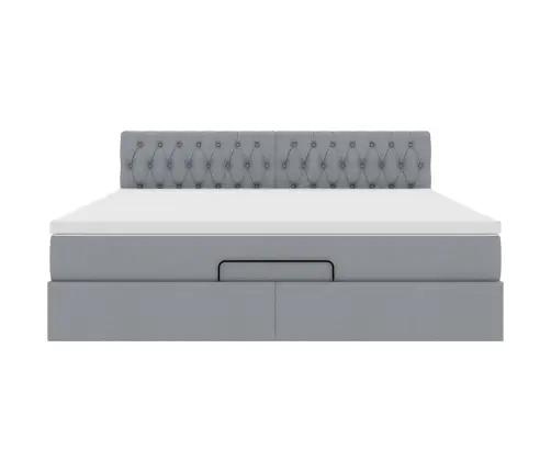 Osmaņu Gultas Rāmis Ar Matrača Gaiši Pelēks 160X200 Cm Audums Vidaxl