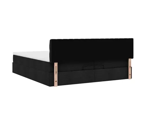 Ottomani Voodiraam Madratsitega, Must, 200X200cm Kangas