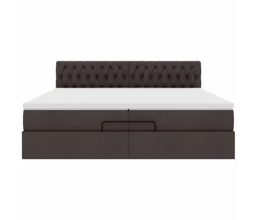 Osmanų Lovos Rėmas Su Čiužiniais, Rudas, 200X200cm Audinys