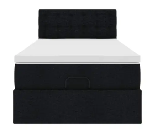 Ottomani Voodi Madratsi Ja Led, Must, 80X200cm Kangas