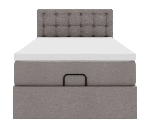 Osmanų Lovos Rėmas Su Čiužiniu, Taupe, 80X200cm Audinys