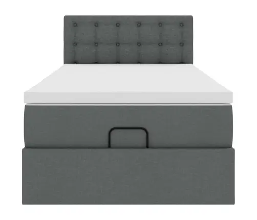 Osmaņu Gultas Rāmis Ar Matrača Tumši Pelēks 90X190 Cm Audums Vidaxl