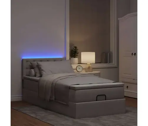 Osmaņu Gultas Rāmis Ar Matrača Pelēkbrūna 100X200 Cm Audums Vidaxl