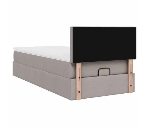 Osmaņu Gultas Rāmis Ar Matrača Pelēkbrūna 100X200 Cm Audums Vidaxl