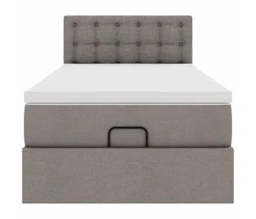 Osmaņu Gultas Rāmis Ar Matrača Pelēkbrūna 100X200 Cm Audums Vidaxl