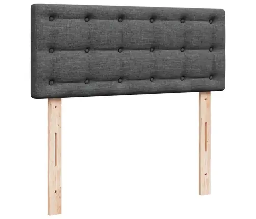 Ottomani Voodi Madratsiga Ja Led, Tumehall, 120X190 cm Kangas