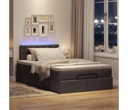 Osmaņu Gultas Rāmis Ar Matrača Tumši Pelēks 120X190 Cm Audums Vidaxl