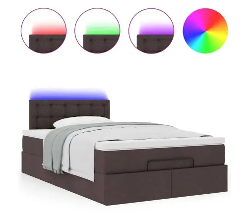 Osmaņu Gultas Rāmis Ar Matrača Tumši Pelēks 120X190 Cm Audums Vidaxl