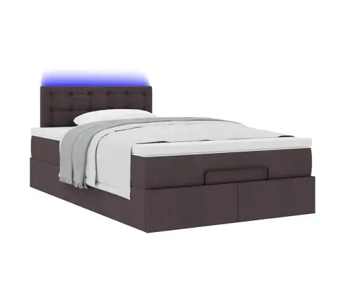 Osmaņu Gultas Rāmis Ar Matrača Tumši Pelēks 120X190 Cm Audums Vidaxl