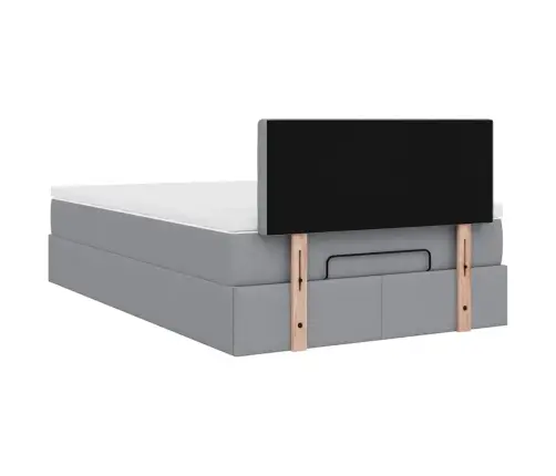 Osmaņu Gultas Rāmis Ar Matrača Gaiši Pelēks 120X200 Cm Audums Vidaxl