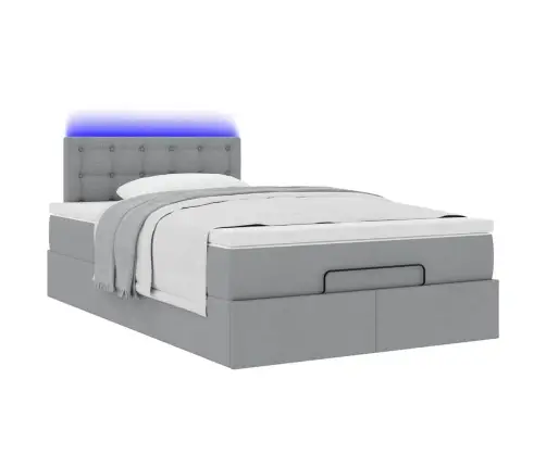 Osmaņu Gultas Rāmis Ar Matrača Gaiši Pelēks 120X200 Cm Audums Vidaxl