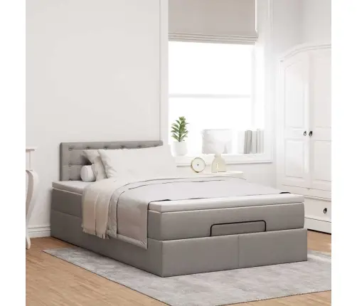 Osmanų Lovos Rėmas Su Čiužiniu, Taupe, 120X200cm Audinys