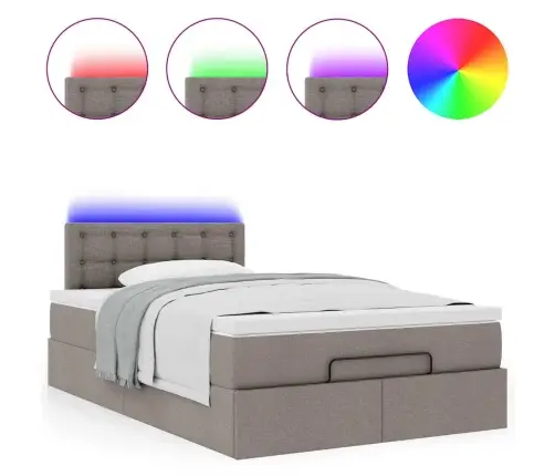 Osmanų Lovos Rėmas Su Čiužiniu, Taupe, 120X200cm Audinys