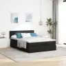Ottomani Voodi Madratsita Ja Led, Must, 140X190 cm Kangas