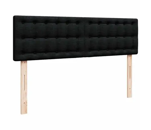 Ottomani Voodi Madratsita Ja Led, Must, 140X190 cm Kangas